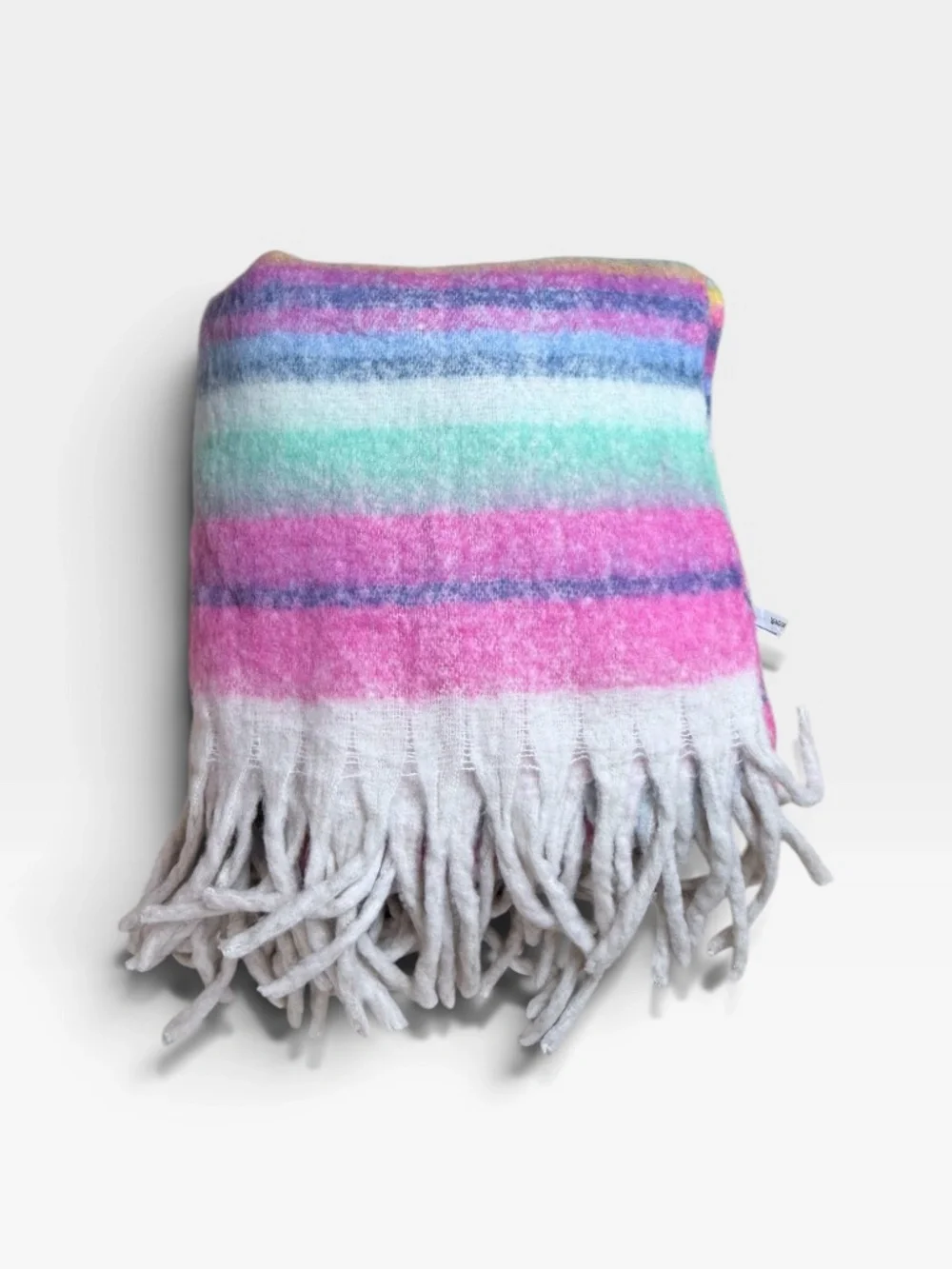Free People Skye Stripe Fringe Blanket Multicolored Cozy NWT